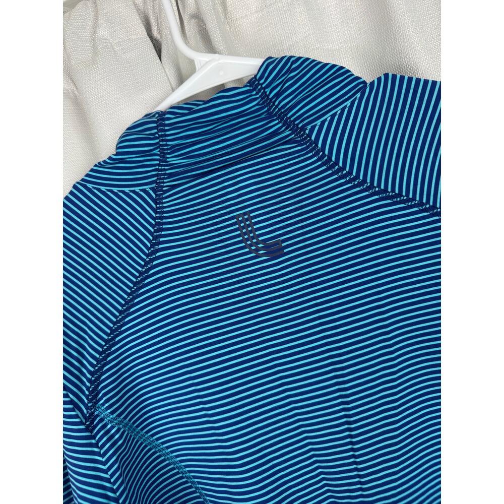 Lole Zip Up Jacket XL Blue Striped Athleisure Yoga Running Activewear - Picture 5 of 6